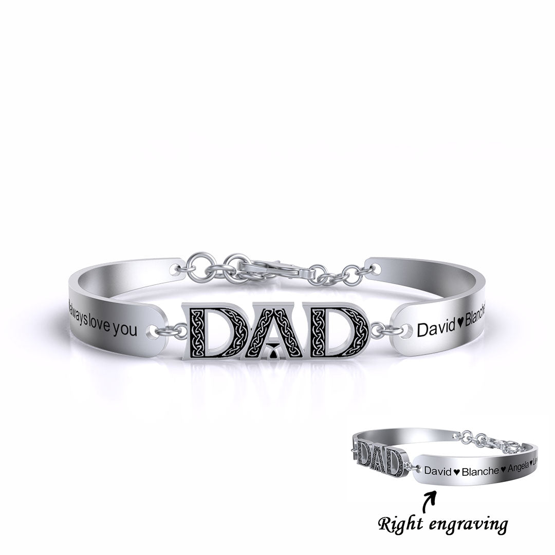 Father's Day Gift Personalized DAD Bracelet Engraved with Love and ...