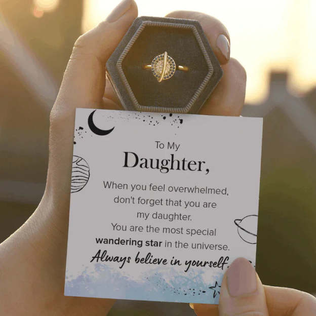 Mother's Day Gift To My Daughter Colorful Spinning Planet Anxiety Ring-Engravingift
