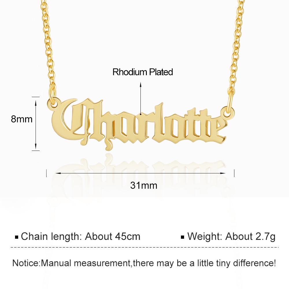 Mother's Day Gift Personalized Name Necklace Old English Name Necklaces-Engravingift