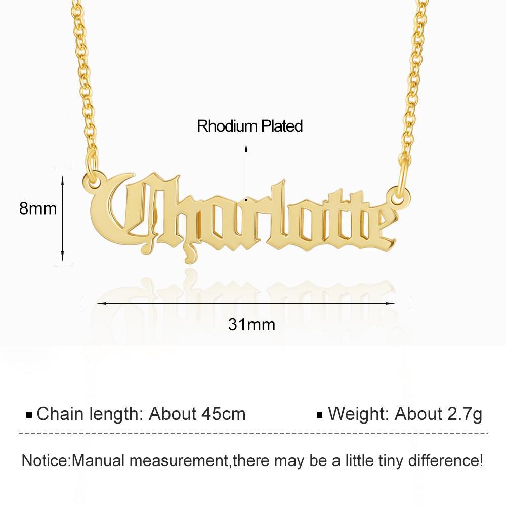 Mother's Day Gift Personalized Name Necklace Old English Name Necklaces-Engravingift