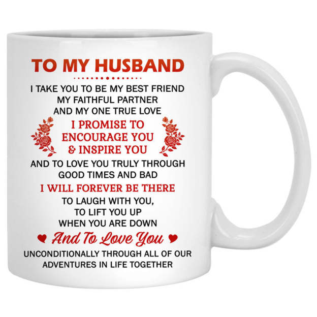 Mother's Day Day Gift Mother's Day Day gift To my husband Promise to encourage you and inspire you city street customized mug, personalized Mother's Day Day gift for him-Engravingift