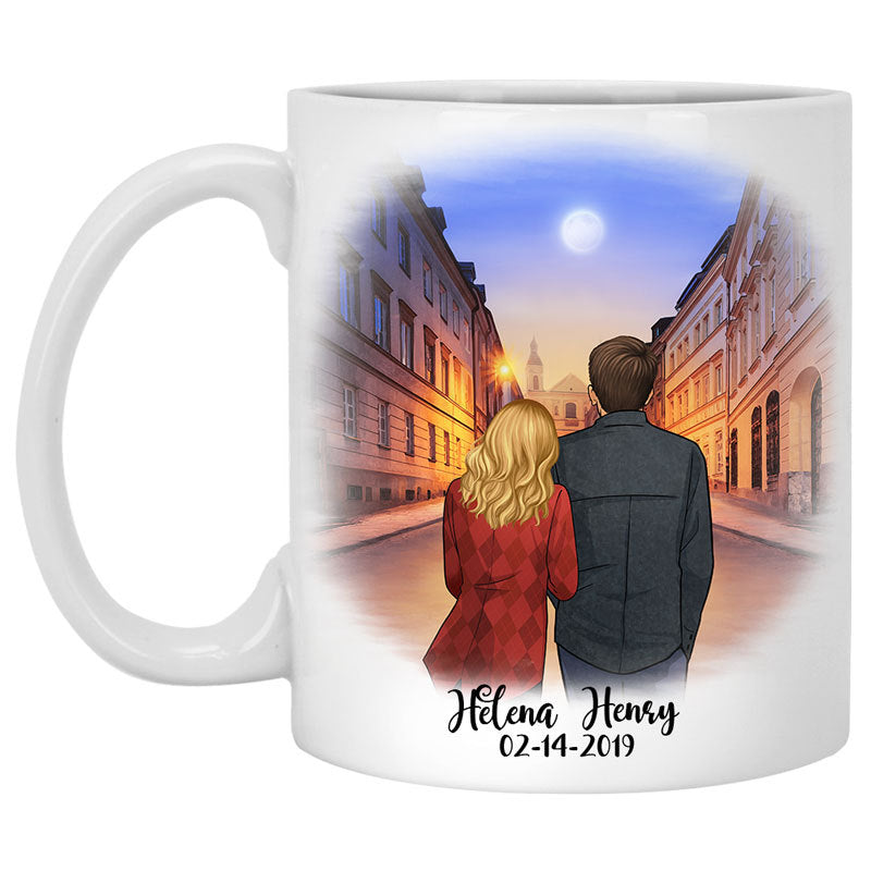 Mother's Day Day Gift Mother's Day Day gift To my husband Promise to encourage you and inspire you city street customized mug, personalized Mother's Day Day gift for him-Engravingift