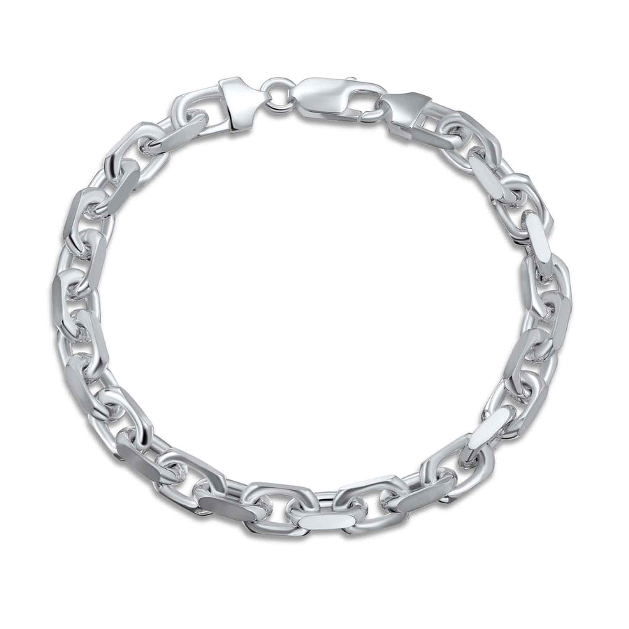 Father's Day Gift Heavy Paper Clip, Wheat, Marine Chain Link Bracelet 3,6,7MM 925 Silver-Engravingift