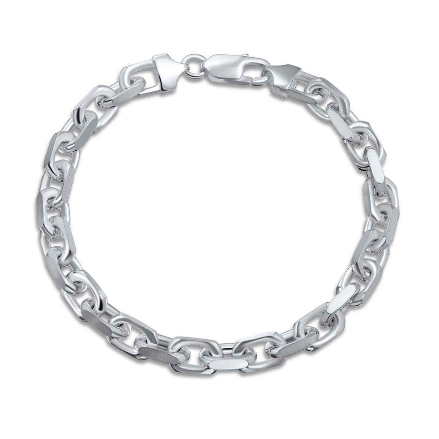 Father's Day Gift Heavy Paper Clip, Wheat, Marine Chain Link Bracelet 3,6,7MM 925 Silver-Engravingift
