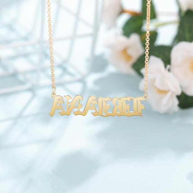 Mother's Day Gift Personalized Name Necklace Old English Name Necklaces-Engravingift