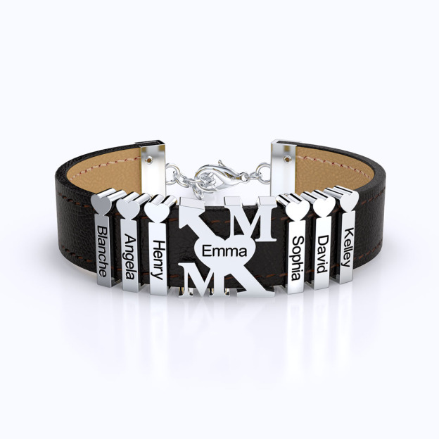 Mother‘s Day  Gift "Love MOM" Gram Bracelet With Custom Name Beads