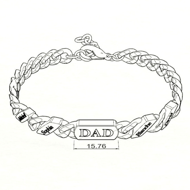 Mother's Day Gift DAD and MOM Cuban Link Bracelet