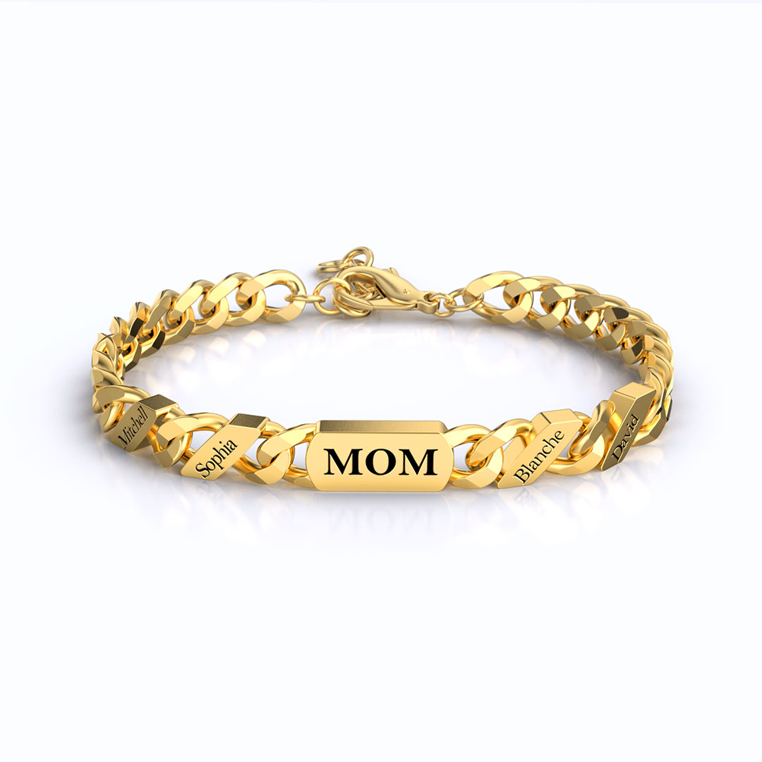 Mother's Day Gift Cuban Link MOM Bracelet