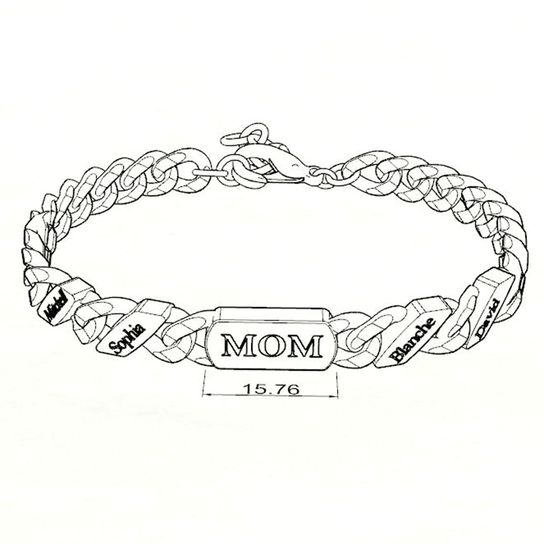 Mother's Day Gift Cuban Link MOM Bracelet