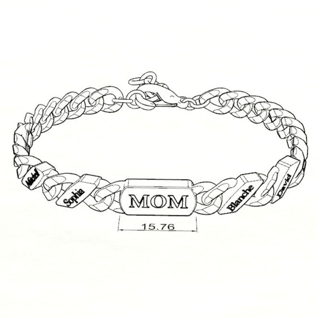Mother's Day Gift Cuban Link MOM Bracelet