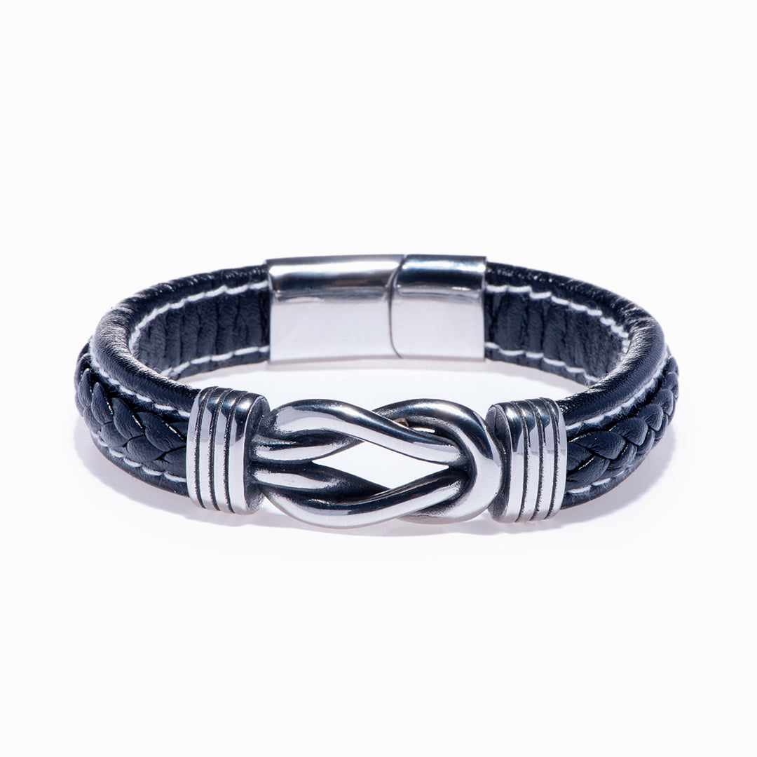Mother's Day Gift To My Great-grandson Braided Leather Knot Bracelet "Never Forget That You Will Always Be in My Heart"-Engravingift