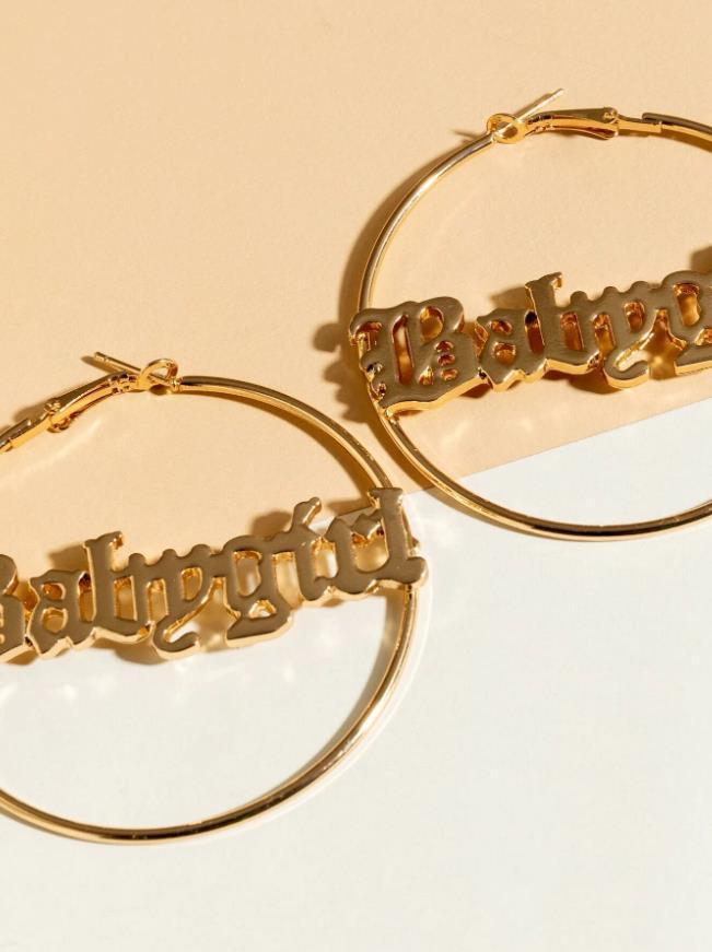 Mother's Day Gift Personalized Name Hoop Earrings Gifts for Her-Engravingift
