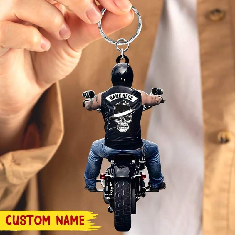 Christmas Gift Personalized Biker Vr2 Acrylic Keychain-Engravingift
