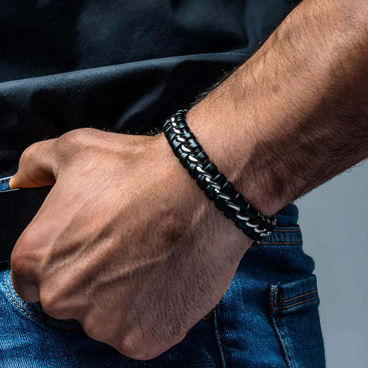 Christmas Gift To My Son Leather Wave Bracelet Highs and Lows Bracelet Birthday Gift "I WILL BE THERE FOR YOU"-Engravingift