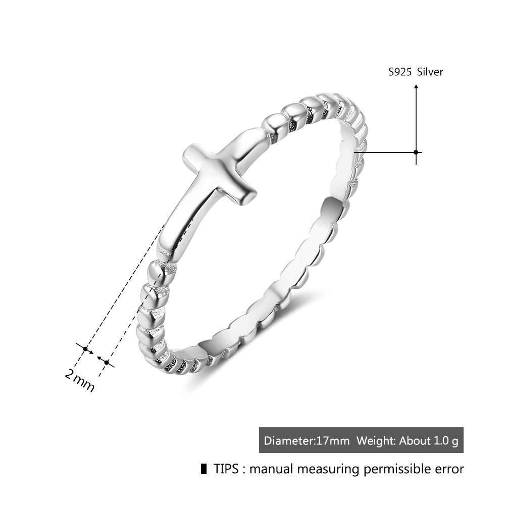 Mother's Day Gift Cross Ring Thin Contracted Style-Engravingift