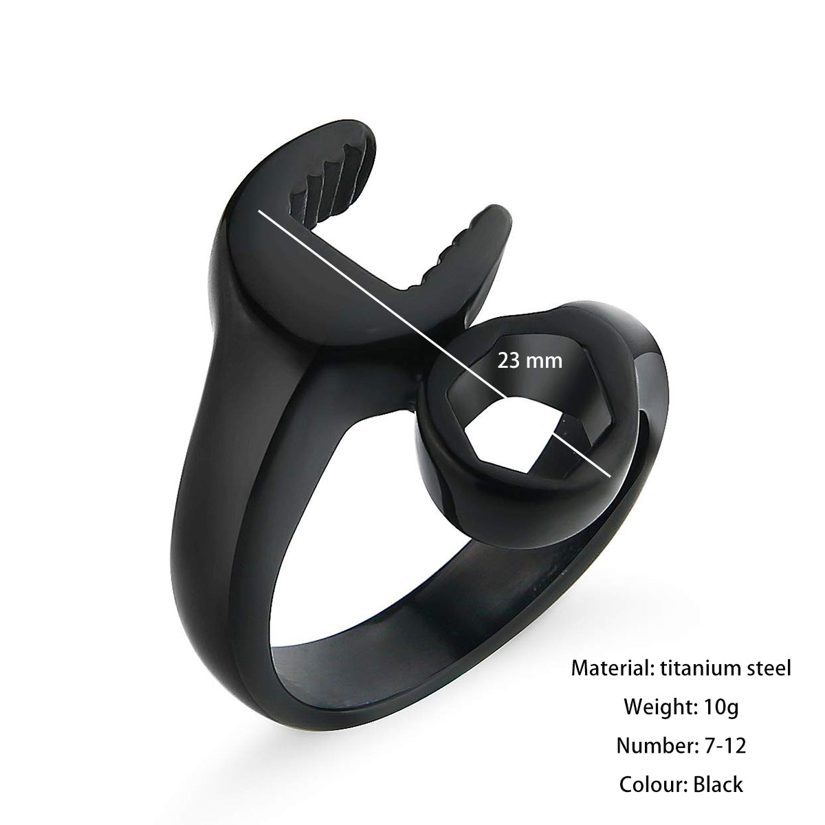Christmas Gift Personalized Wrench Ring Engraved Text Titanium Steel Tool Ring for Men-Engravingift