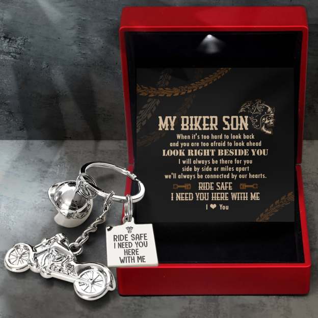 Mother's Day Gift Classic Bike Keychain - Biker - To My Biker Son - You Are Capable Of Achieving Anything You Put Your Mind To-Engravingift