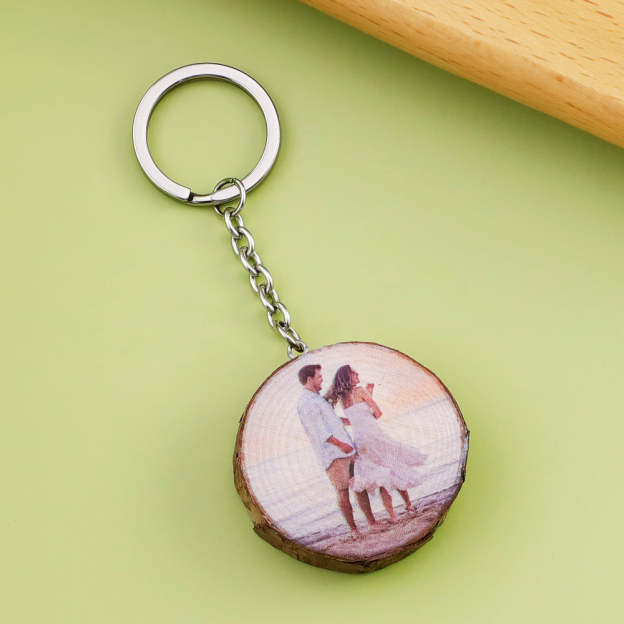 Mother's Day Gift Round log color printing keychain-Engravingift