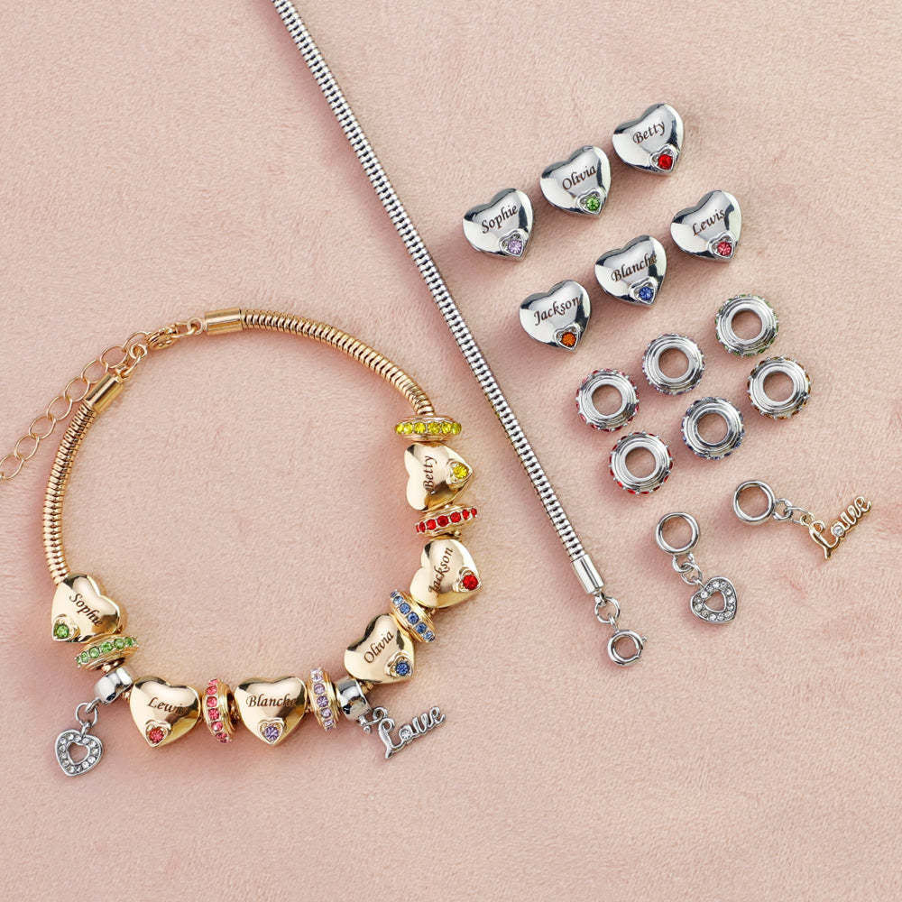 Christmas Gift Forever In A Mother's Heart Personalized Birthstone Bracelet