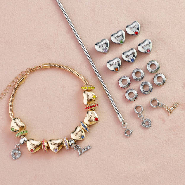 Christmas Gift Forever In A Mother's Heart Personalized Birthstone Bracelet