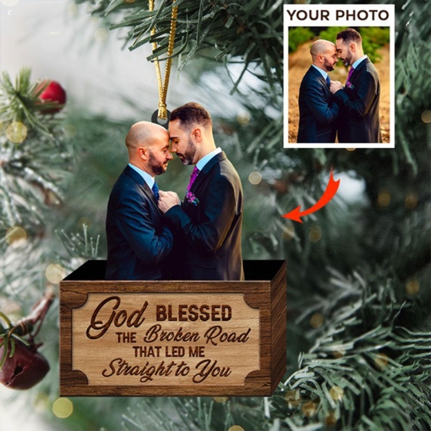Christmas Gifts Personalized Photo Blessed Acrylic Ornament
