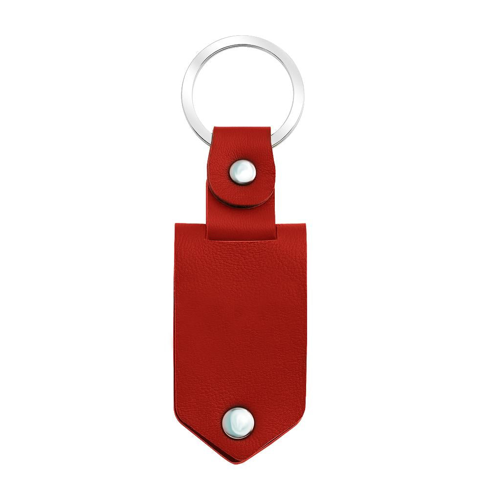 Father's Day Gift Custom Photo cowhide Leather Keychain-Engravingift