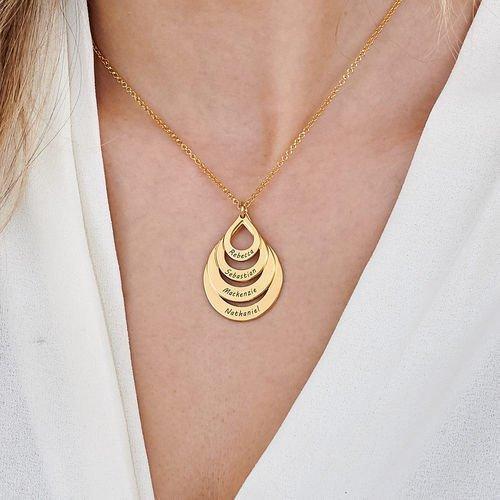 Mother's Day Gift Engraved Drop Shaped Family Necklace-Engravingift