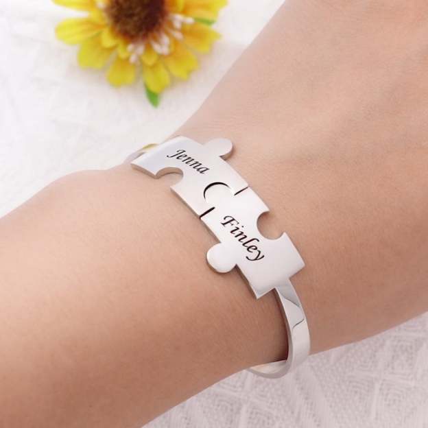Mother's Day Gift Personalized puzzle bracelet-Engravingift