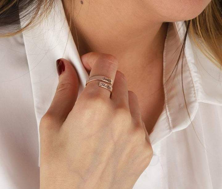 Mother's Day Gift Personalized Couple Name Ring Two Names Ring Wedding Gift Anniversary Gift-Engravingift