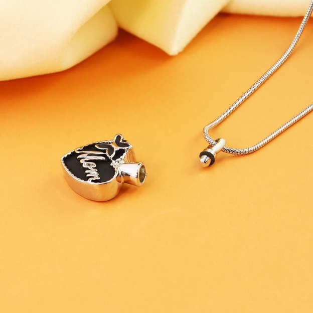 Mother's Day Gift Black peach heart (MOM) necklace-Engravingift