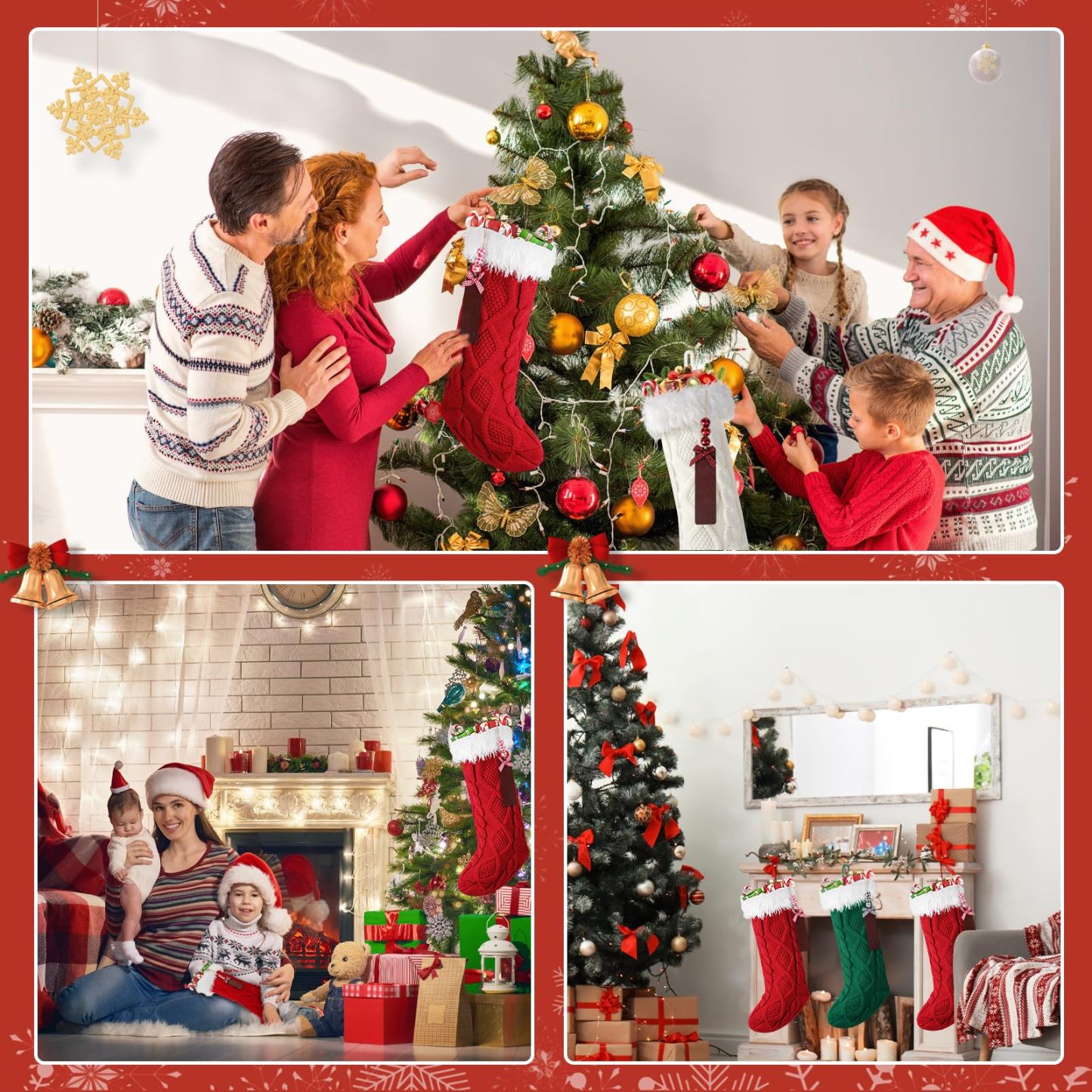 Christmas Large Knitted Personalized Name Stocking