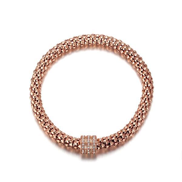 Mother's Day Gift Glitz and Glam Rose Gold Pave Spacer Bracelet-Engravingift
