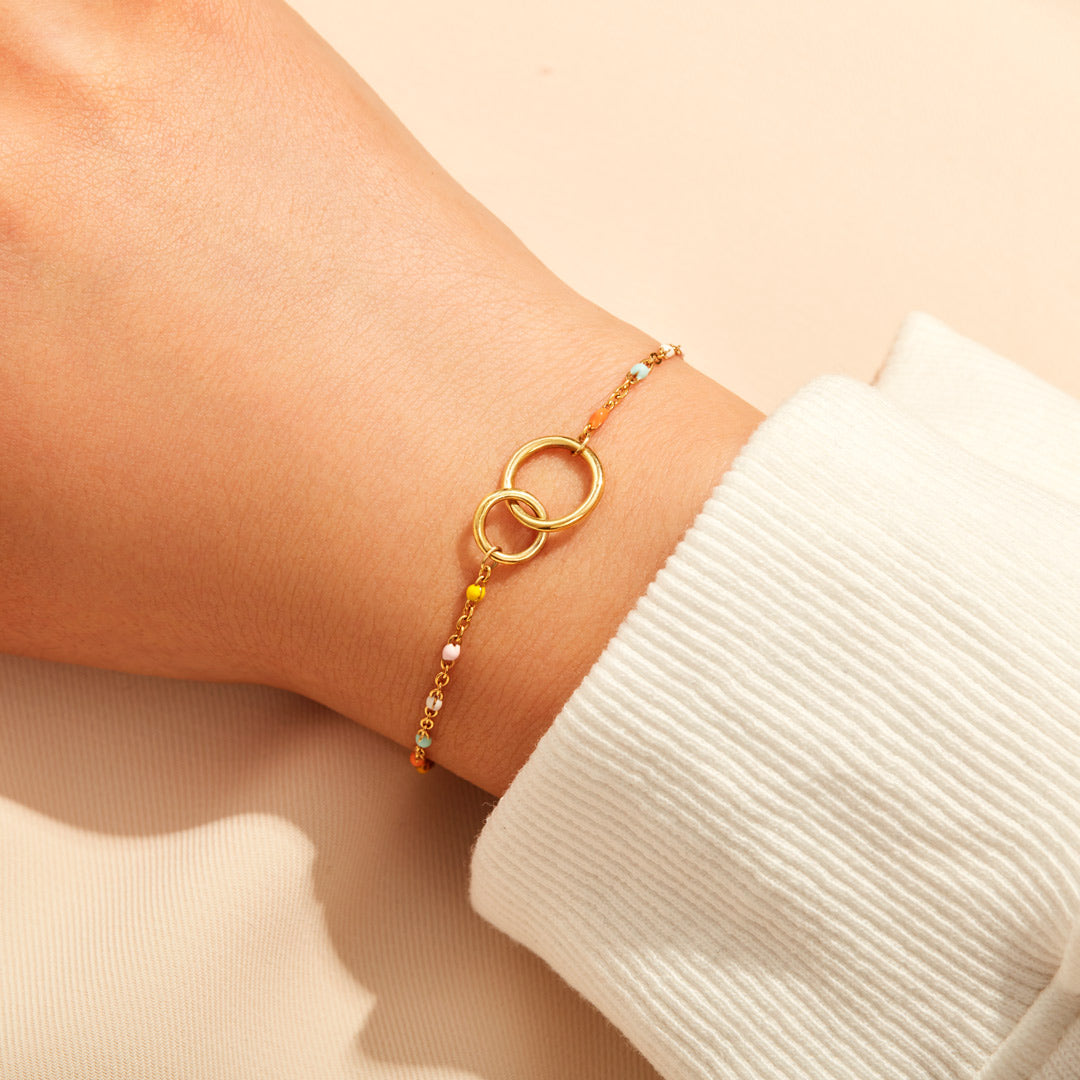Mother's Day Gift Interlocking Circle Ring Bracelet-For Sisters or Friendship Bracelet-Engravingift