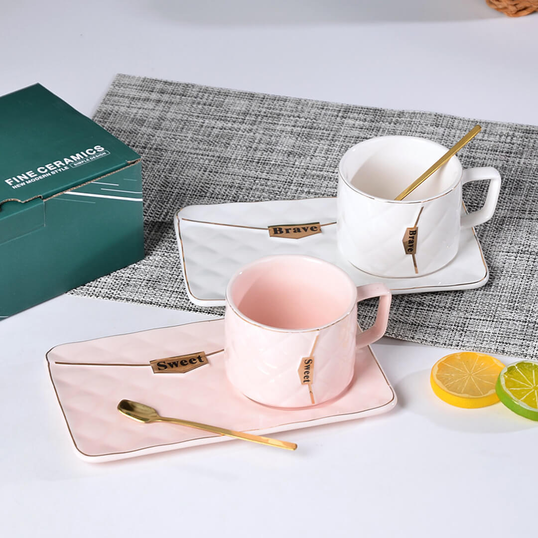 Mother's Day Gift Handbag-Shaped Creative Mug With Saucer & Spoon-Engravingift