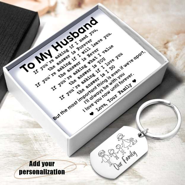Christmas Gift Family Dog Keychain - I Love You Now Until Forever