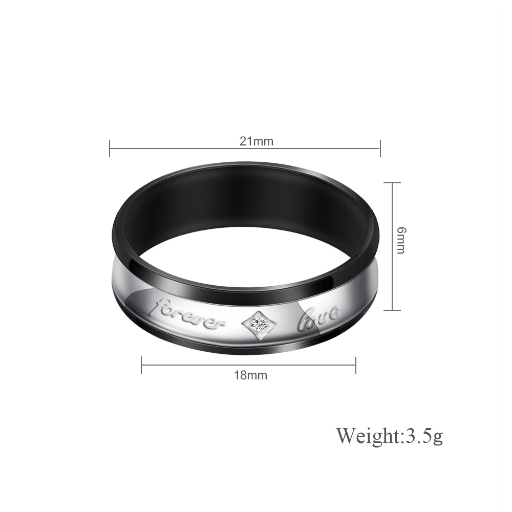 Valentine's Day Gift His & Hers Forever Love Heart Promise  Couples Wedding Ring
