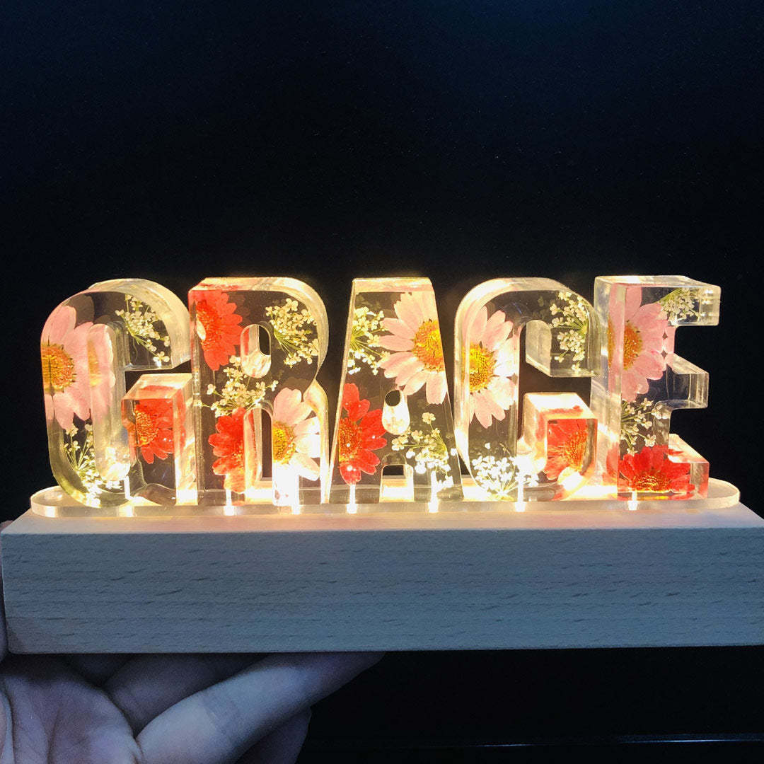 Mother's Day Gift Custom Resin Letter Lamp - HANDMADE-Engravingift