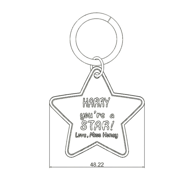 Graduation season gift five-pointed star pendant keychain