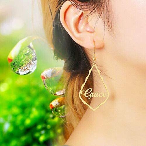 Mother's Day Gift Personalized Name Earrings Customized Drop Dangle Hoop Earrings