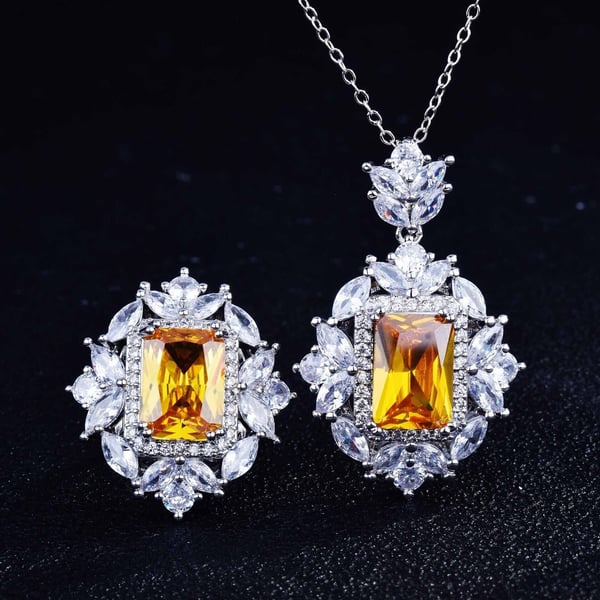 Christmas Gift Luxury gemstone necklace ring
