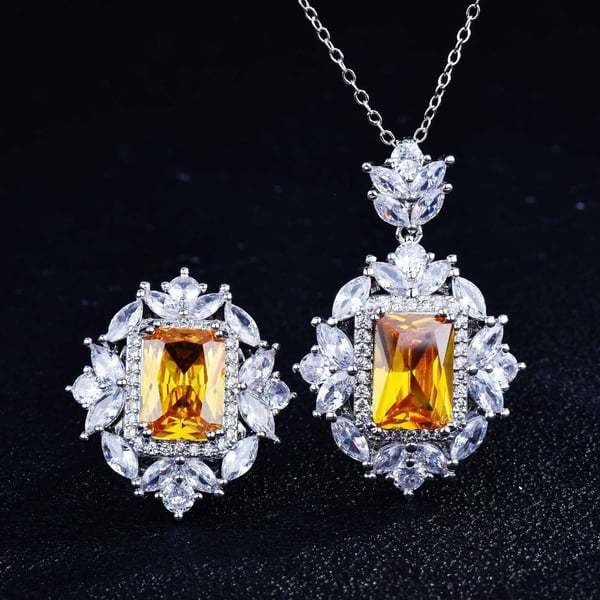 Christmas Gift Luxury gemstone necklace ring