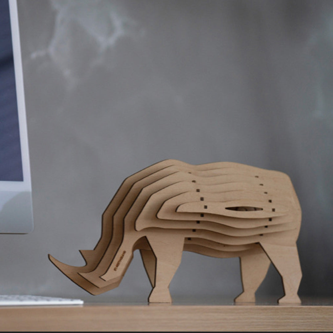 Christmas Gift 3D Wooden Animal Statue Decor Fantasy Lamp-Engravingift