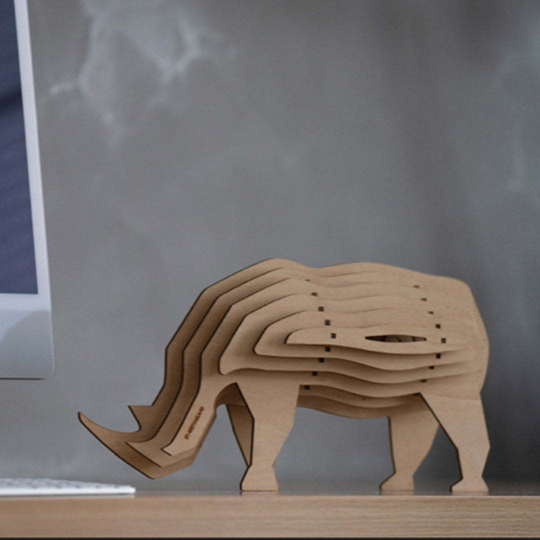 Christmas Gift 3D Wooden Animal Statue Decor Fantasy Lamp-Engravingift