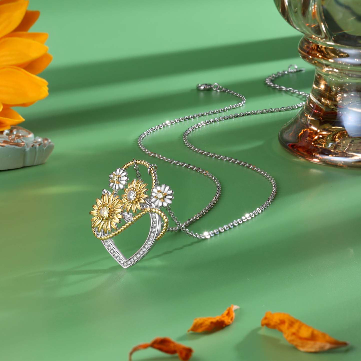 Mother's Day Gift For My Daughter - I am incomplete without you Heart Sunflower Necklace-Engravingift