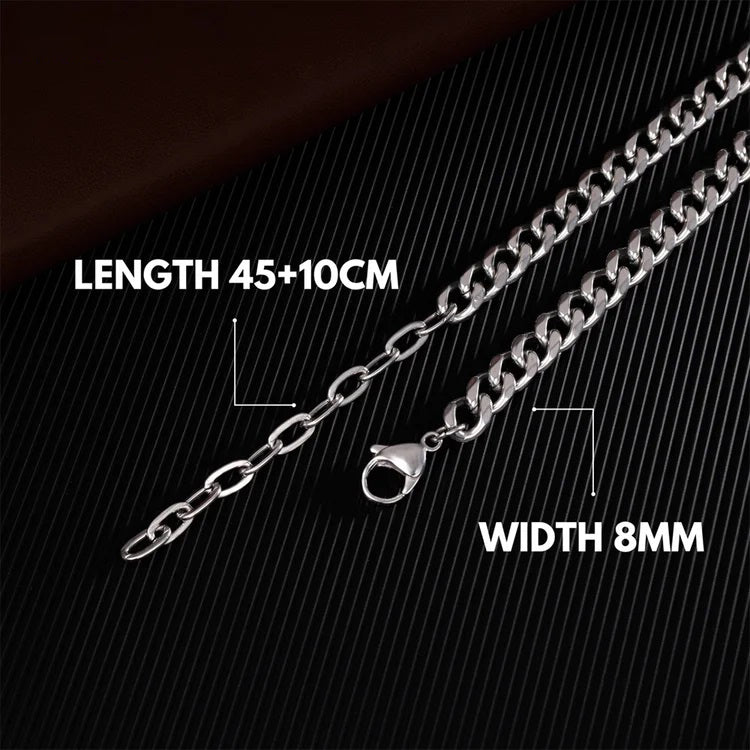 Christmas Gift To My Grandson Cuban Chain Necklace Stainless Steel Necklace Warm Gift "I'll always be there for you"-Engravingift