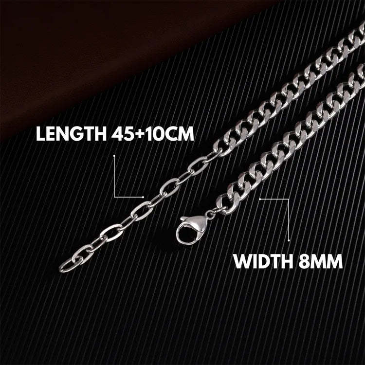 Father's Day Gift To My Dear Son Cuban Chain Necklace Stainless Steel Necklace Warm Gifts