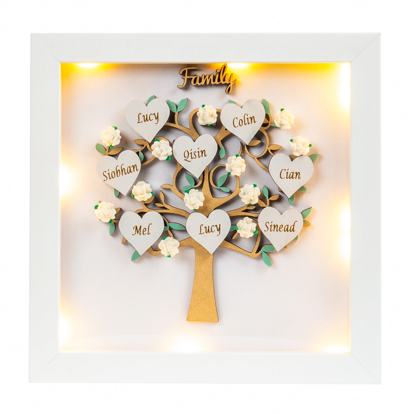 Mother's Day Gift Personalized Family Tree Frame Night Light Custom 5 Names Gifts for Family-Engravingift