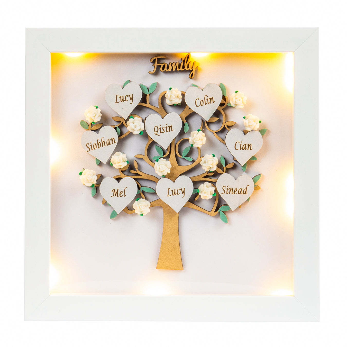 Mother's Day Gift Personalized Family Tree Frame Night Light Custom 5 Names Gifts for Family-Engravingift