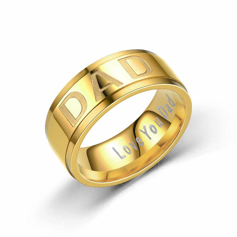 Christmas Gift Love You Dad Titanium Steel Ring Christmas Gift-Engravingift