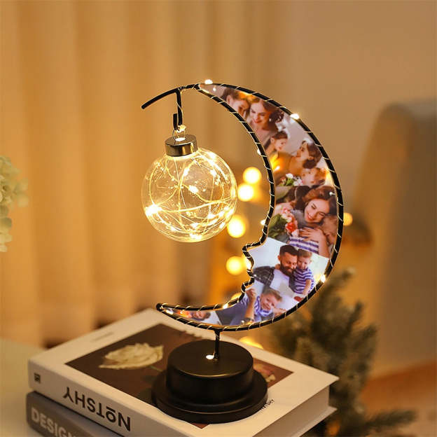 Valentine's Day Gift  Personalized 6 Photo Moon Lamp Romantic Night Light for Couple